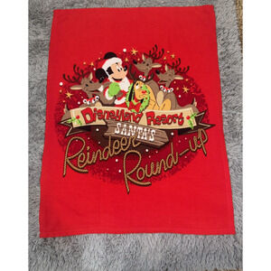 Disneyland Resort Santas Reindeer Fleece Throw 35X46 Mickey Festive